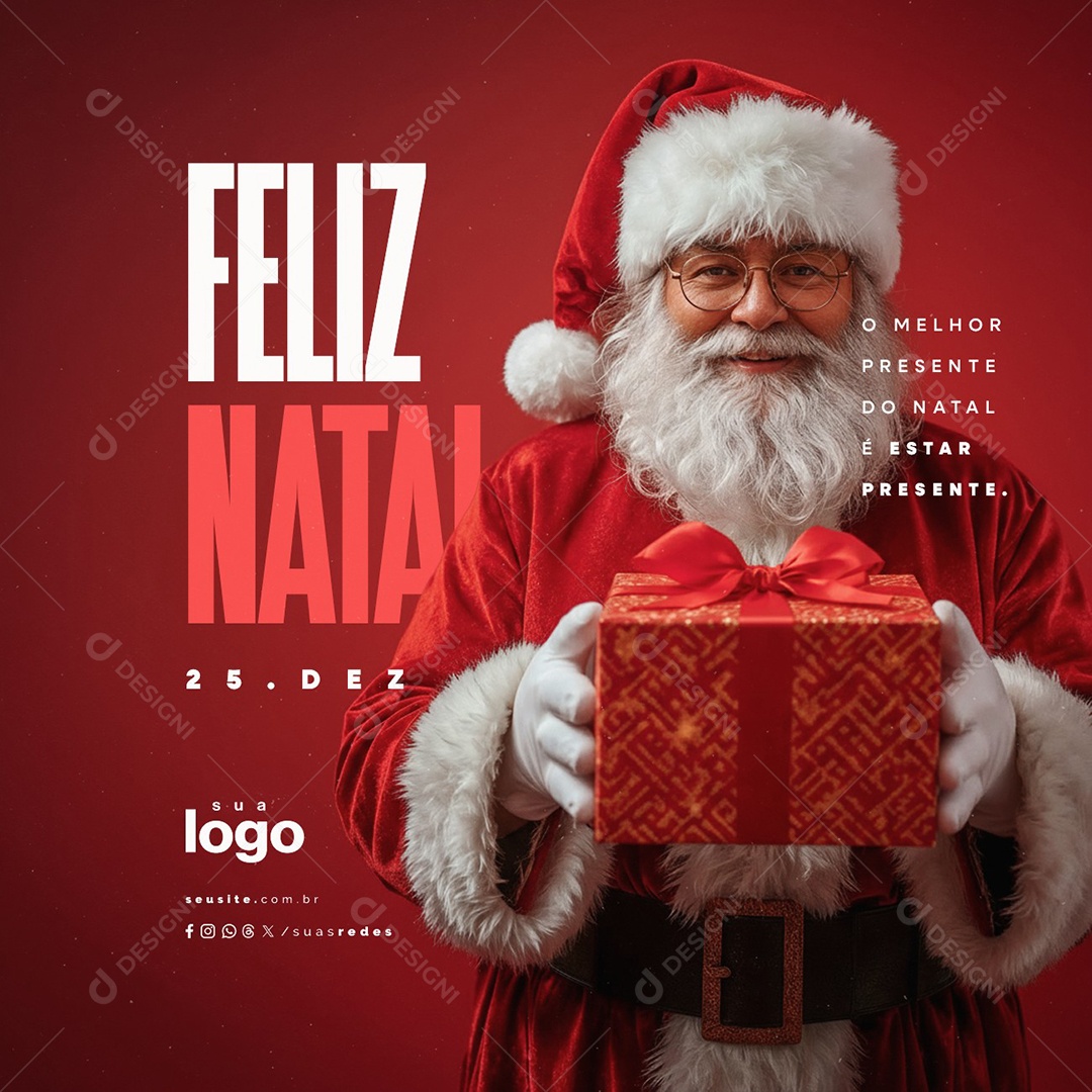 Feliz Natal 25 de Dezembro O Melhor Presente Social Media PSD Editável