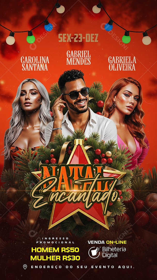 Story Flyer Natal Encantado Social Media PSD Editável