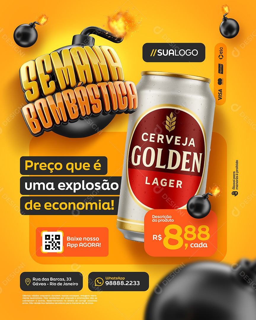 Semana Bombástica Preço Que é Uma Explosão de Economia Social Media PSD Editável