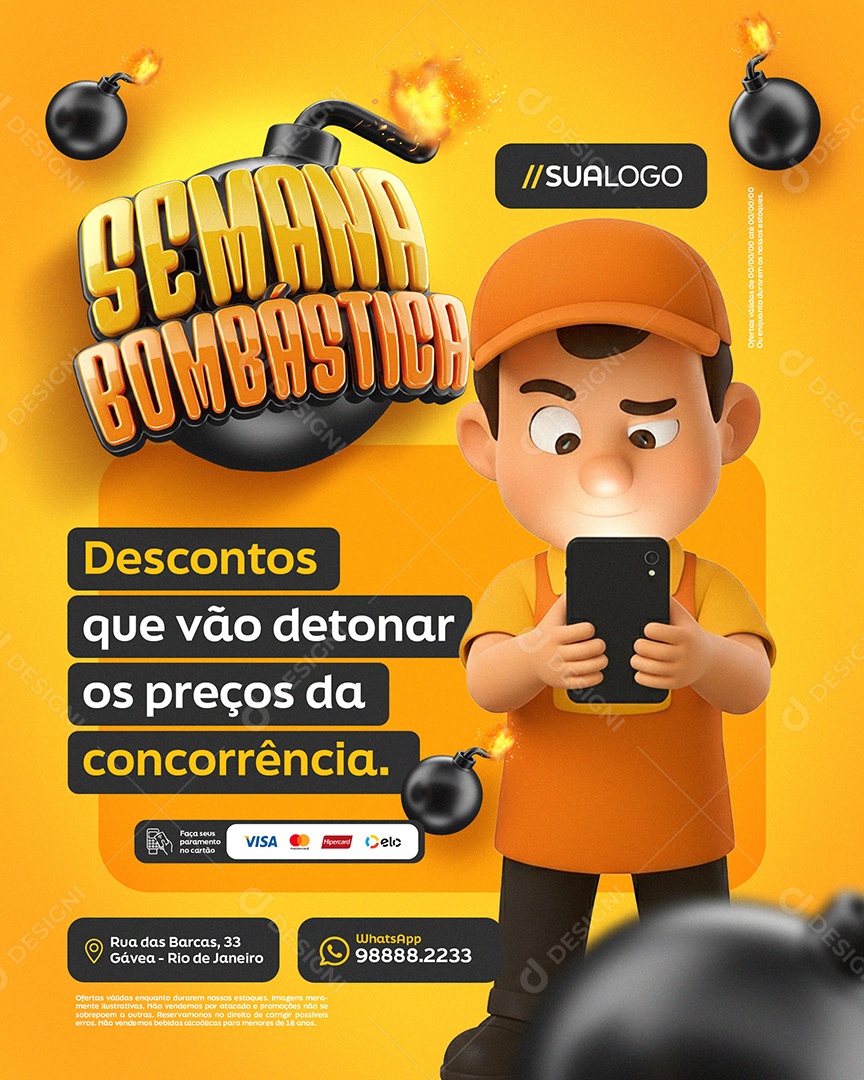 Semana Bombástica Social Media PSD Editável