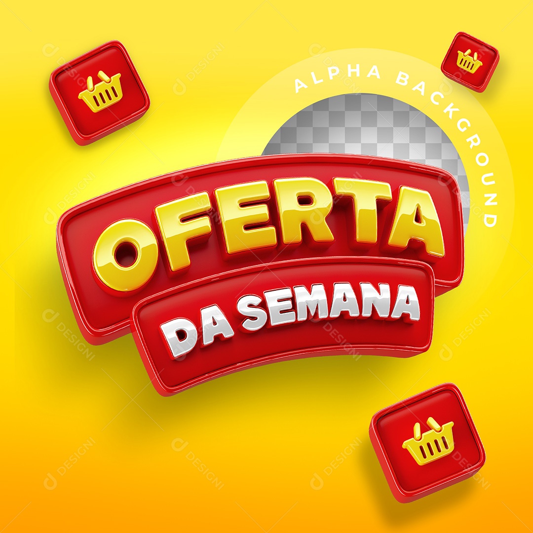 Oferta da Semana Selo 3D Para Composição PSD