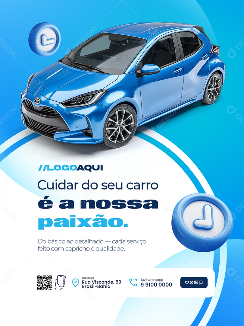 Lava Jato Cuidar do Seu Carro é a Nossa Paixão Social Media PSD Editável