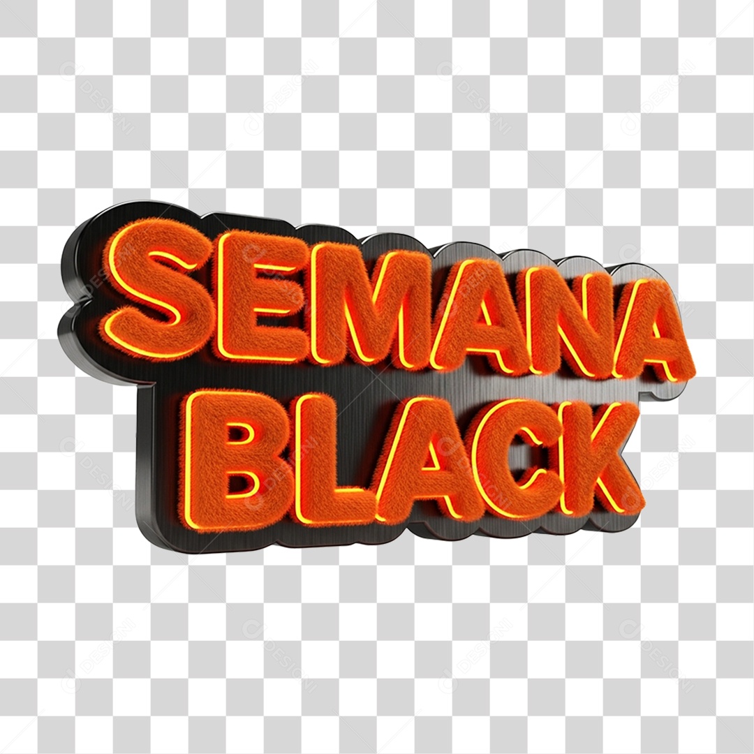 Selo 3D Semana Black PNG Transparente
