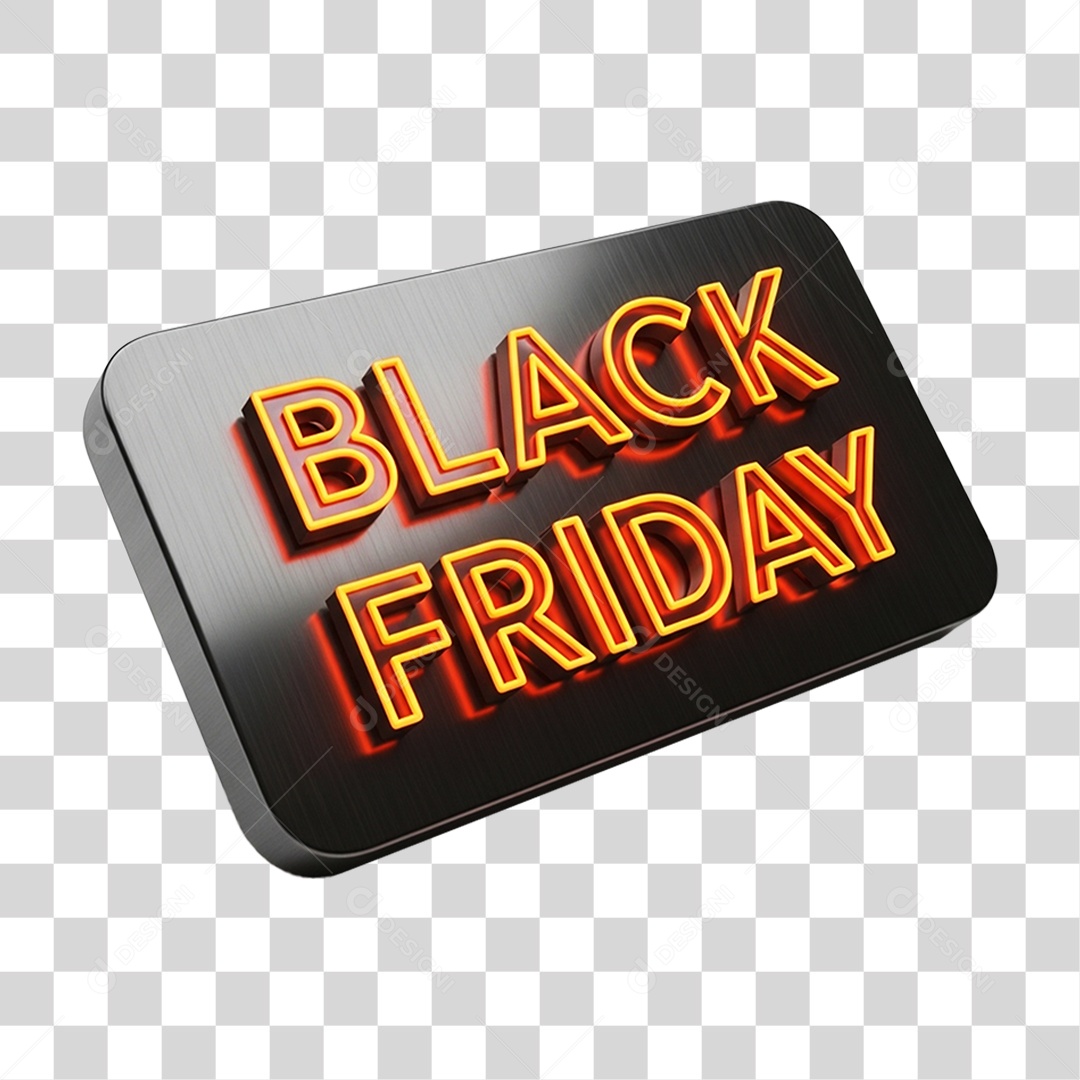 Selo 3D Black Friday PNG Transparente