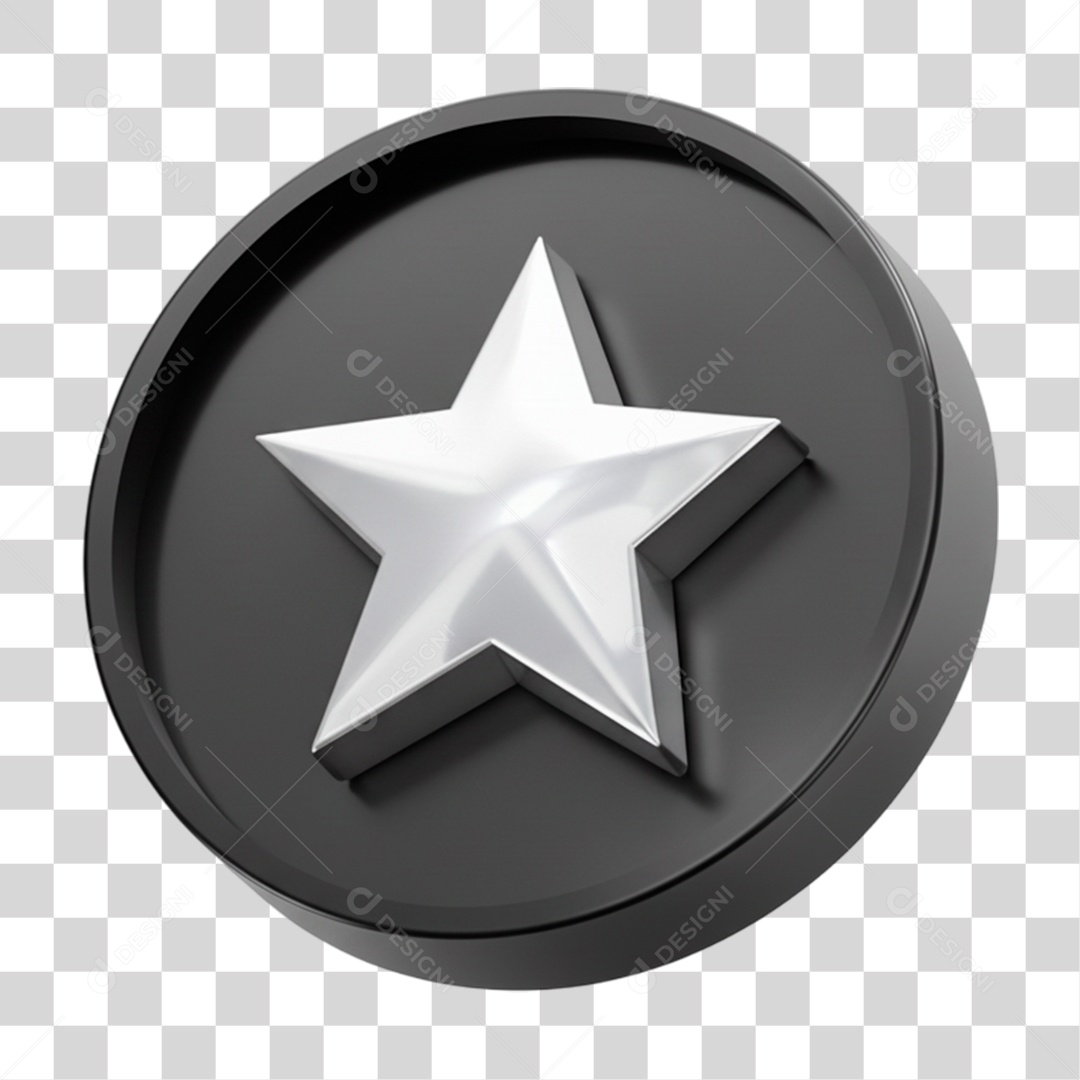 Ícone 3D Estrela PNG Transparente
