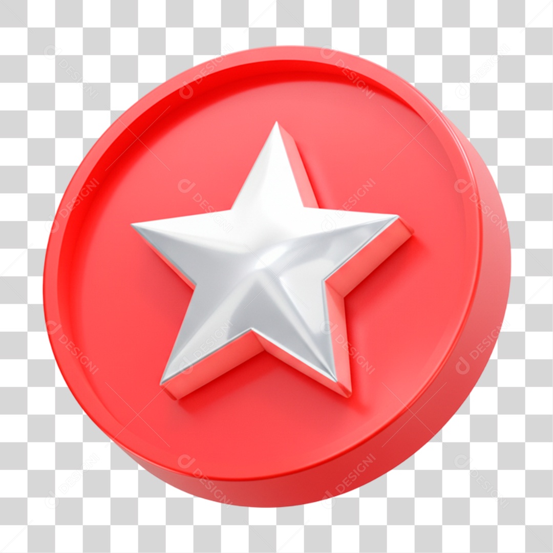 Ícone 3D Estrela PNG Transparente