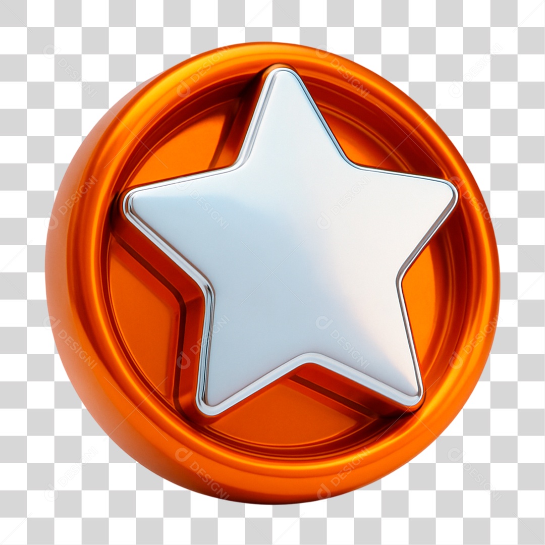 Ícone 3D Estrela PNG Transparente