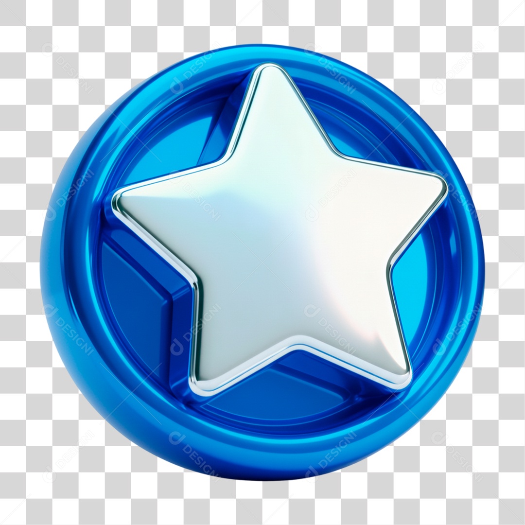 Ícone 3D Estrela PNG Transparente