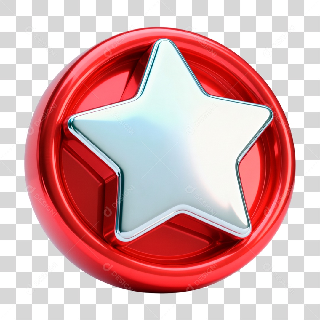 Ícone 3D Estrela PNG Transparente