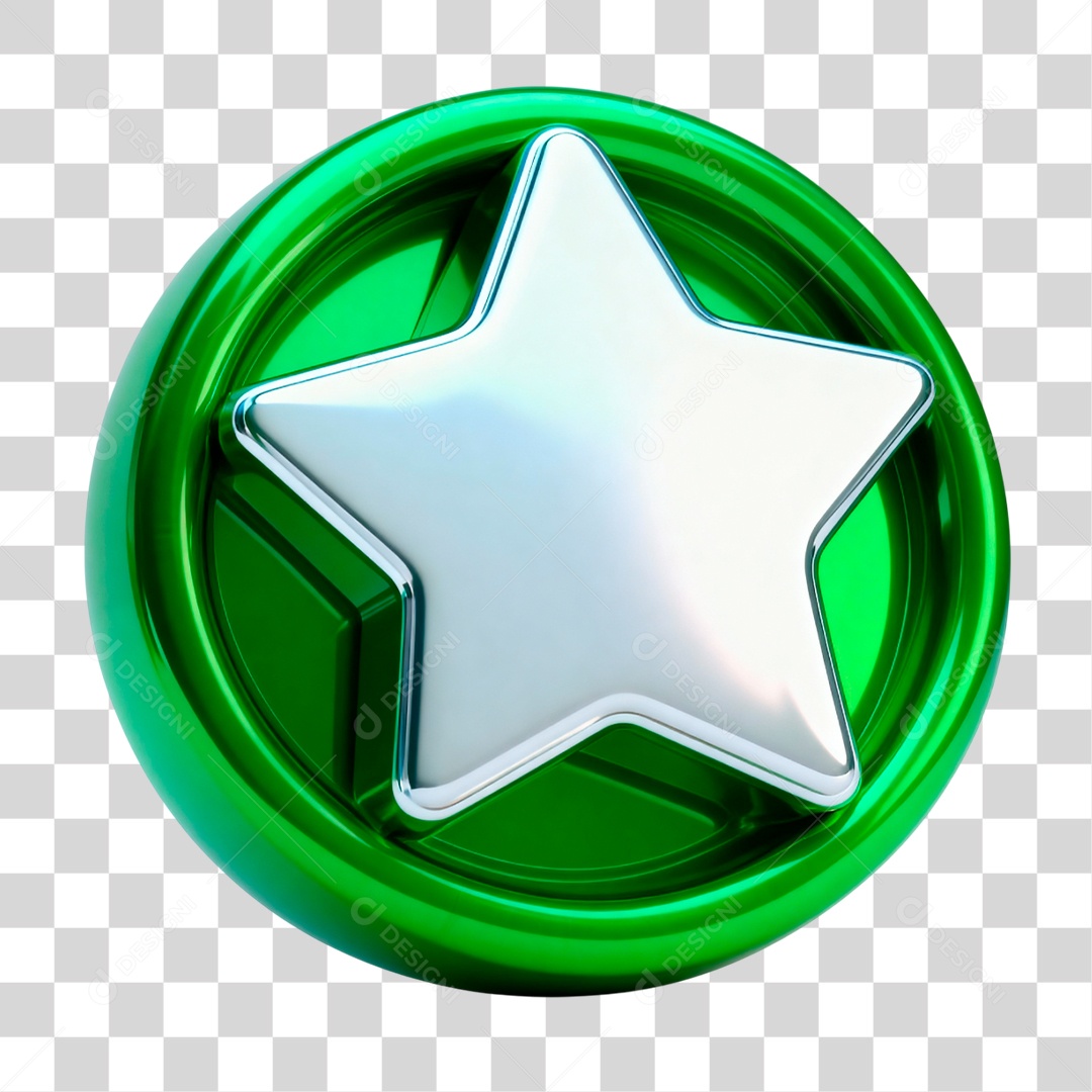 Ícone 3D Estrela PNG Transparente