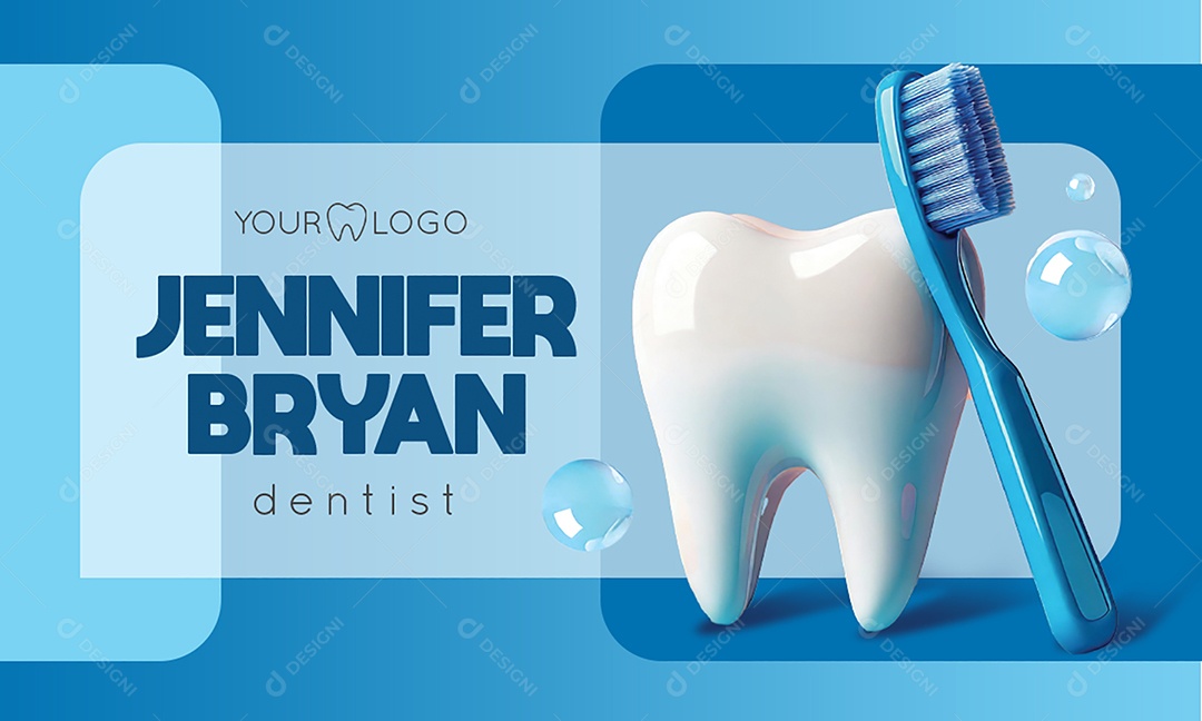 Banner Contato Clínica Dentária Com Médico 3D Escova Elétrica E Informações Profissionais Social Media PSD Editável