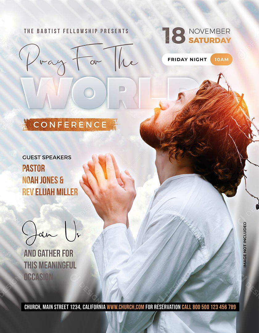 Story Worship Conference Branco Com Pastor Em Destaque Arte Religiosa Moderna PSD Editável