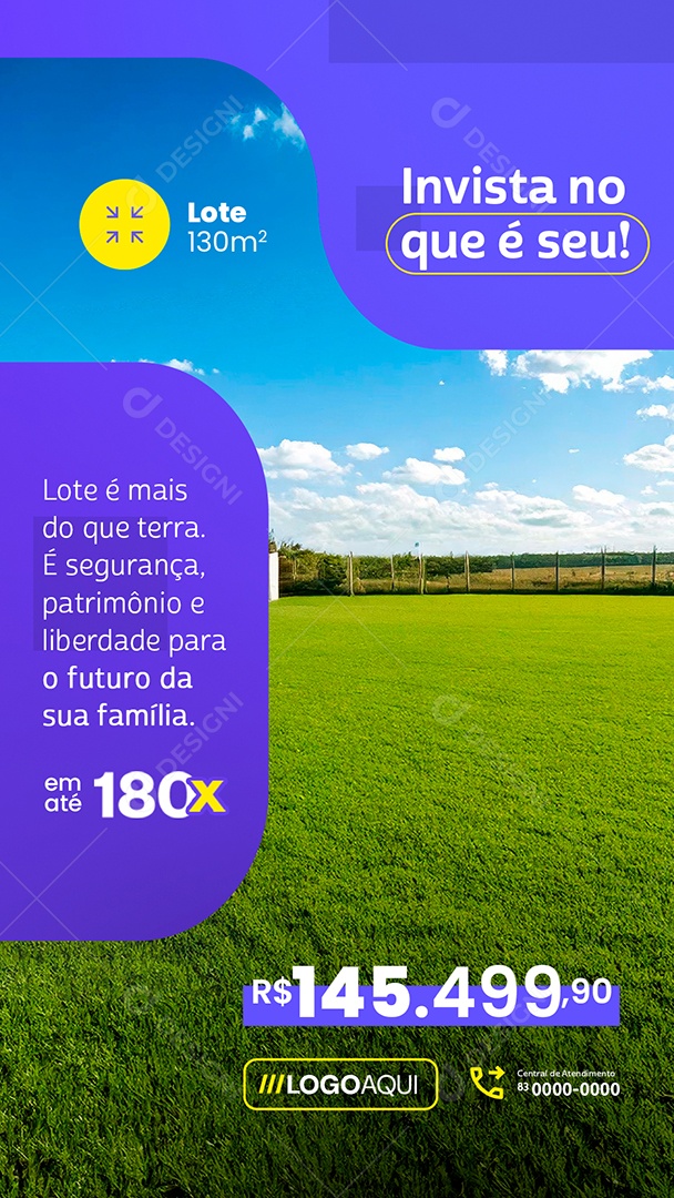 Story Loteamento Invista no Que é Seu Social Media PSD Editável