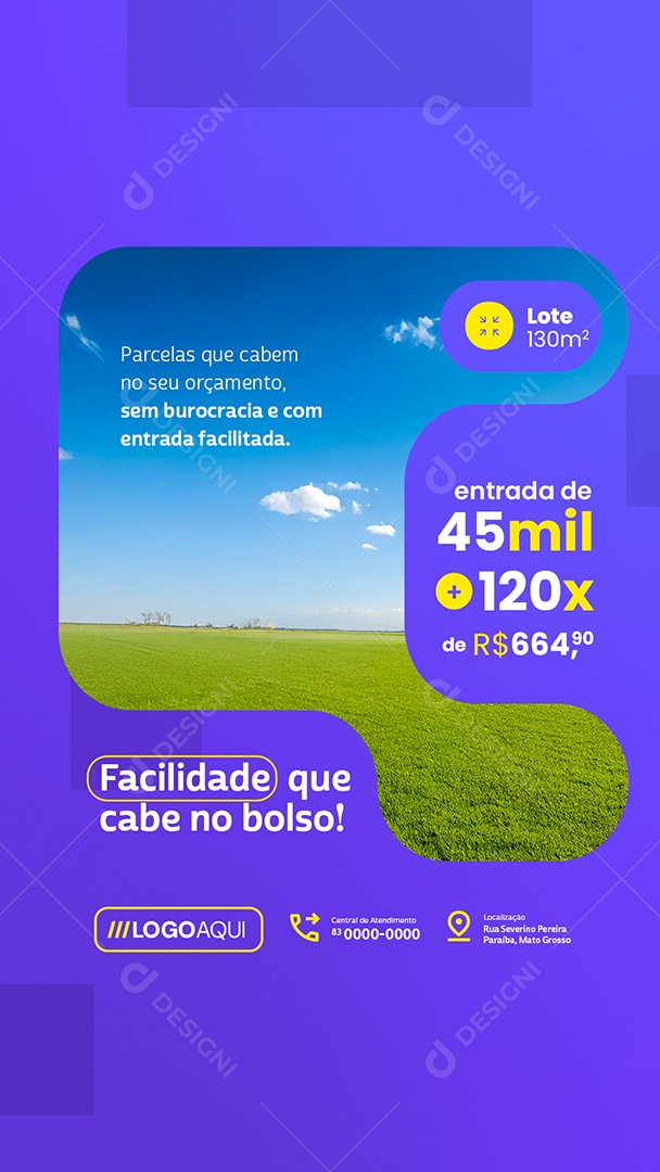 Story Loteamento Facilidade Que Cabe no Bolso Social Media PSD Editável