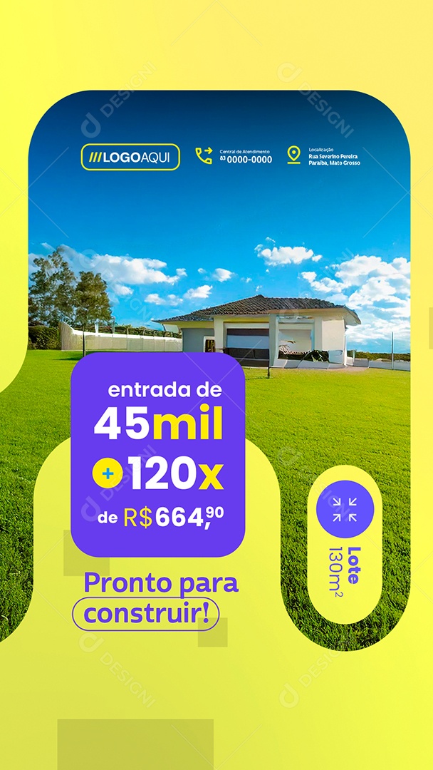 Story Loteamento Pronto para Construir Social Media PSD Editável