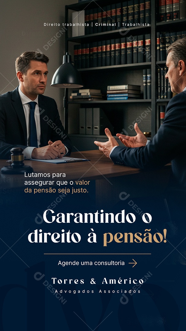 Story Advogado Garantindo o Direito à Pensão Social Media PSD Editável