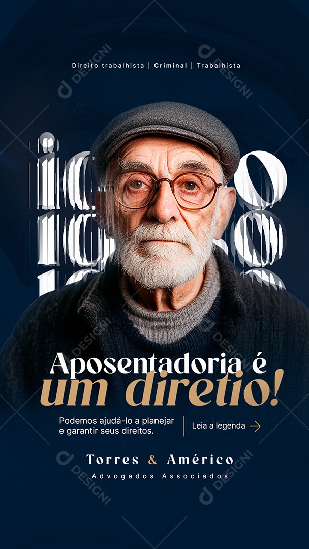 Story Advogado Aposentadoria é Um Direito Social Media PSD Editável