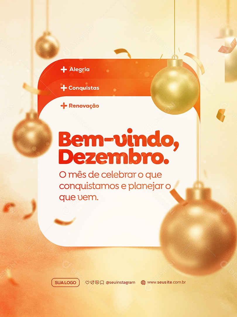 Bem Vindo Dezembro Social Media PSD Editável