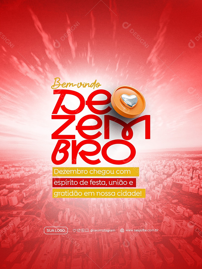 Bem Vindo Dezembro Social Media PSD Editável