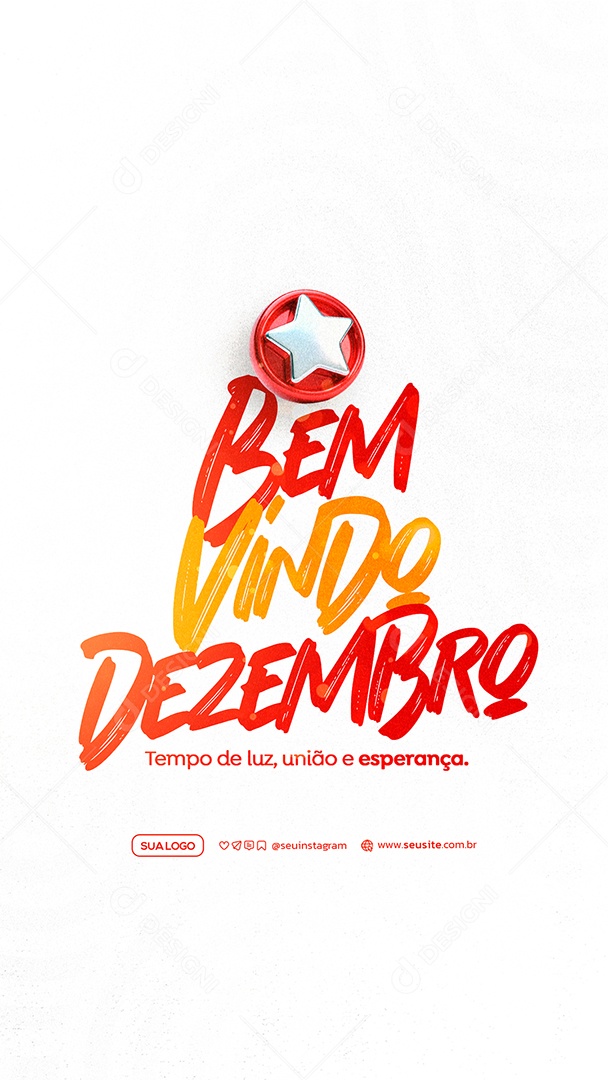 Story Bem Vindo Dezembro Social Media PSD Editável