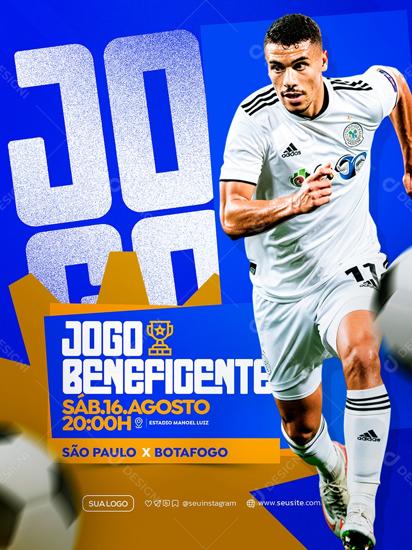 Torneio de Futebol Jogo Beneficente Social Media PSD Editável