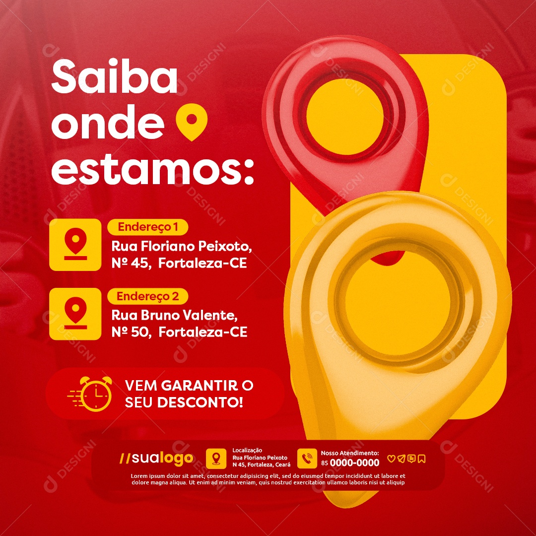 Dia D Supermercado Saiba Onde Estamos Social Media PSD Editável