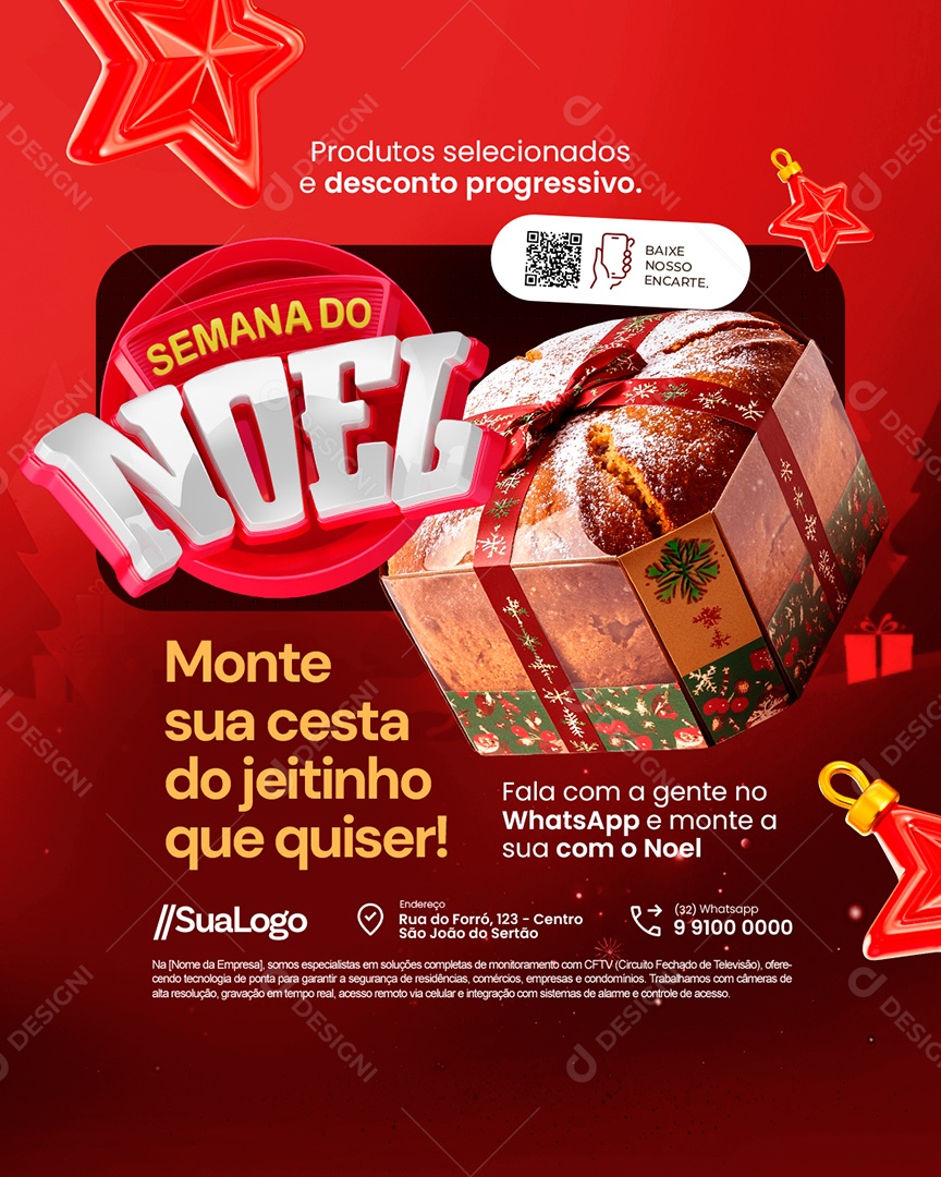 Semana do Noel Supermercado Produtos Selecionados Social Media PSD Editável