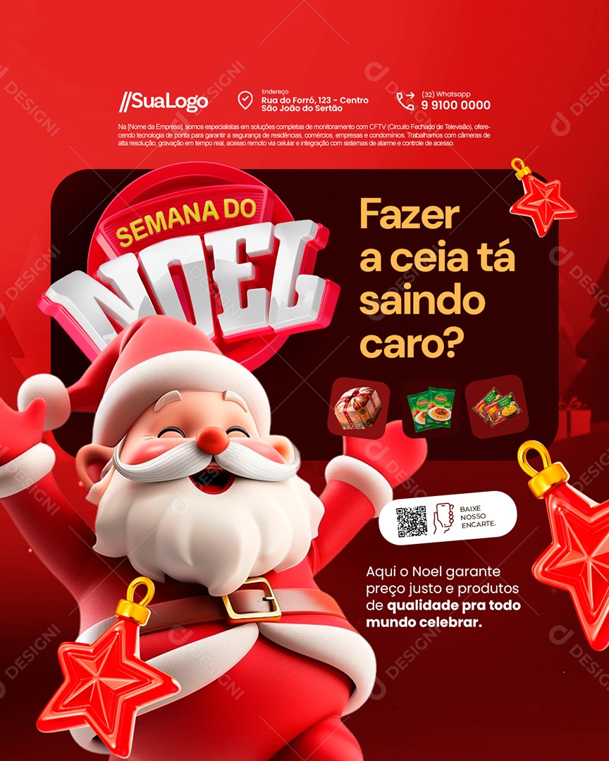 Semana do Noel Supermercado Fazer a Ceia Tá Saindo Caro Social Media PSD Editável