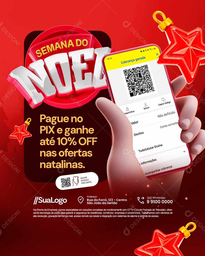 Semana do Noel Supermercado Pague no Pix Social Media PSD Editável