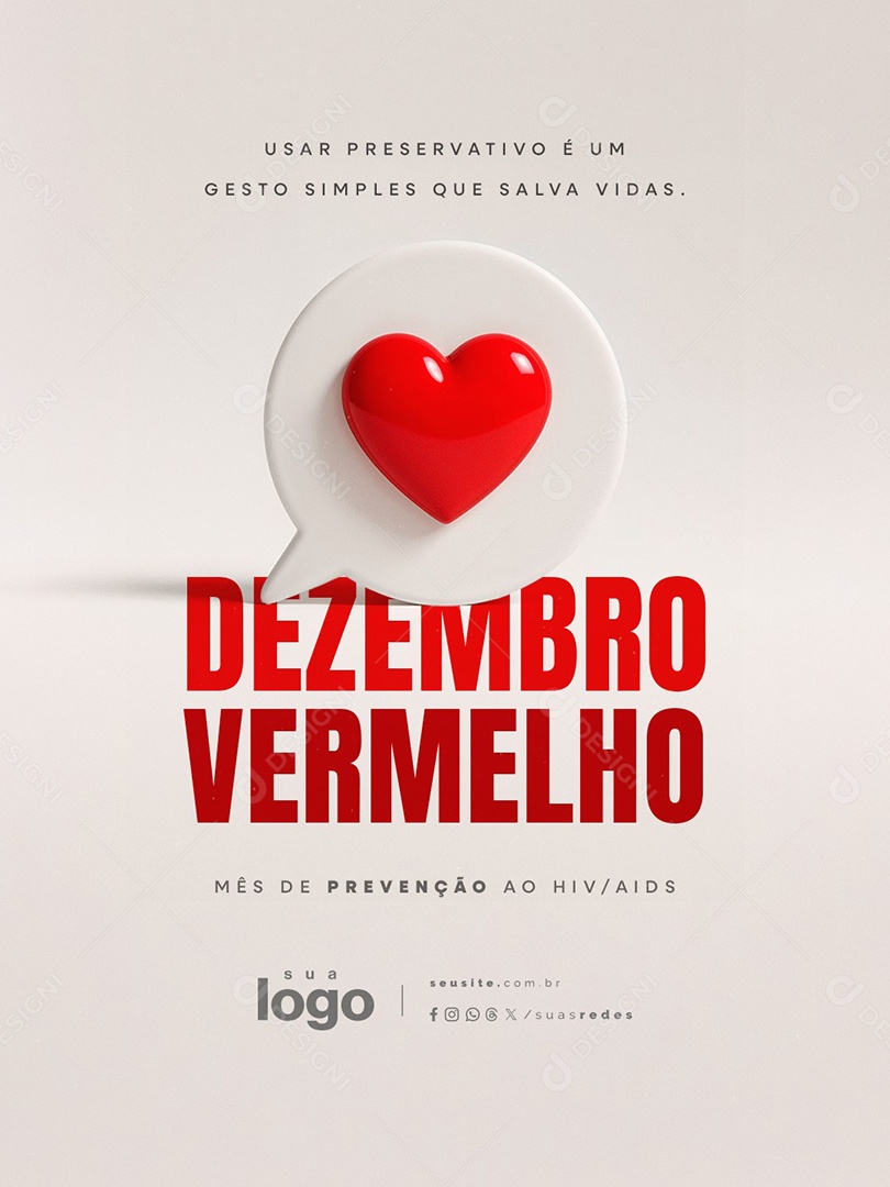 Dezembro Vermelho Usar Preservativo é Um Gesto Simples Social Media PSD Editável