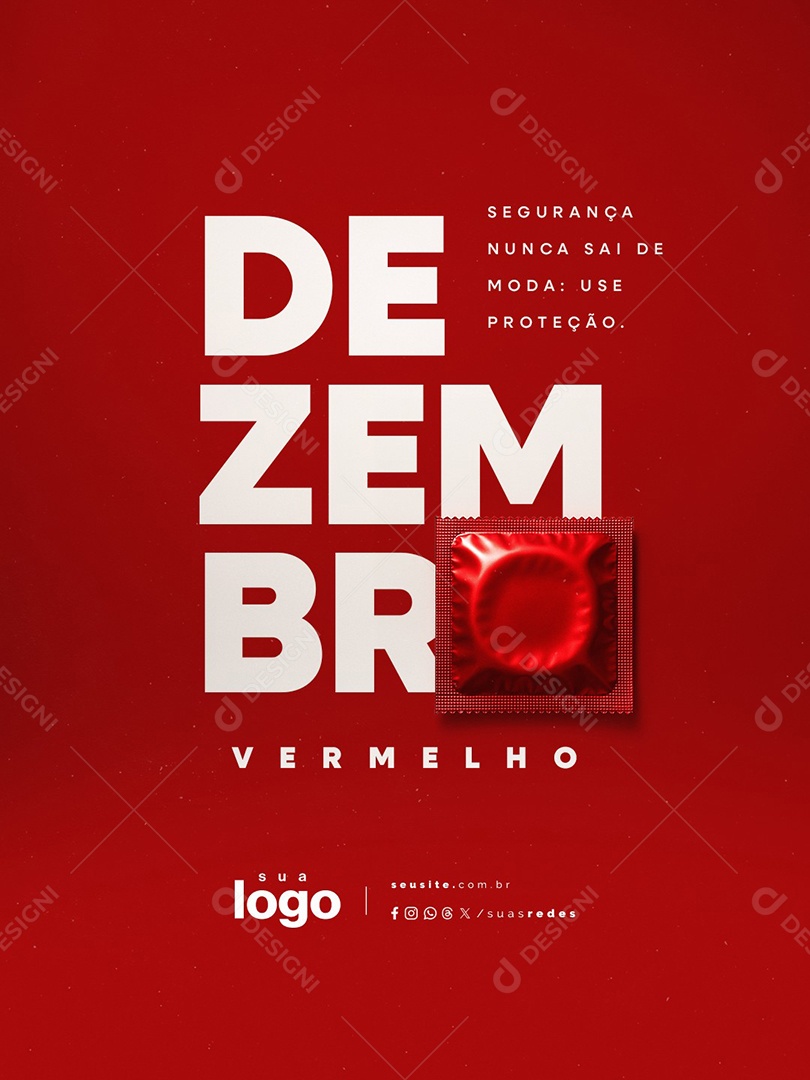 Dezembro Vermelho Segurança Nunca Sai de Moda Social Media PSD Editável
