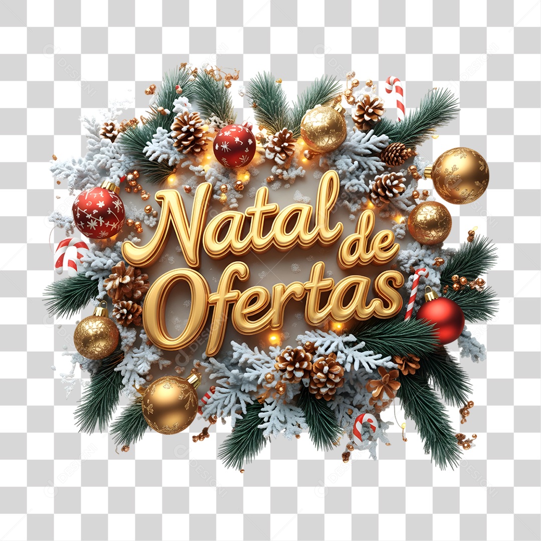 Selo 3D Natal de Ofertas PNG Transparente