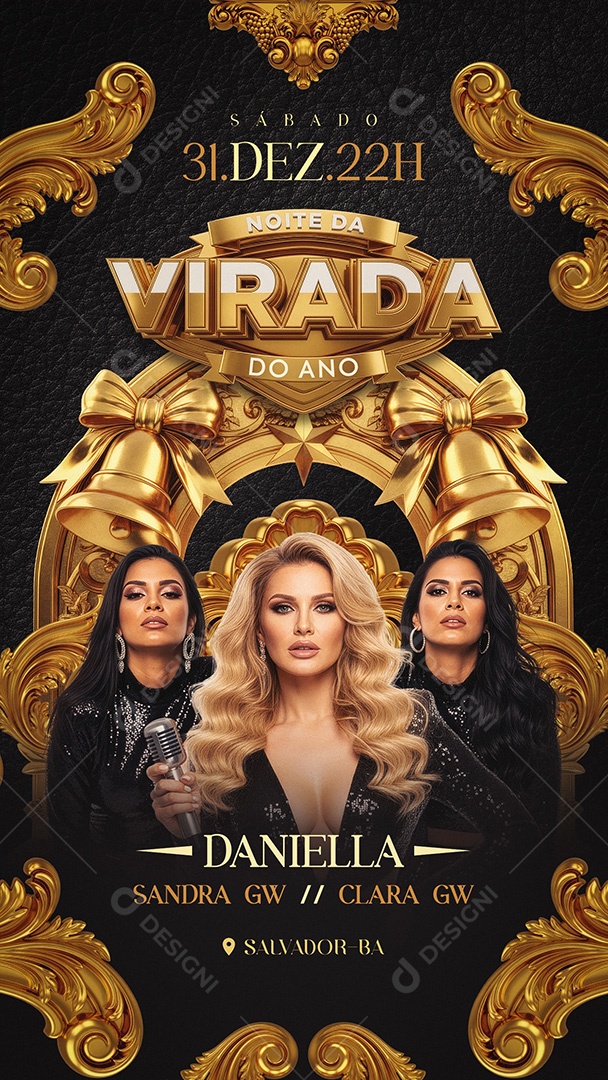 Flyer Noite Da Virada Do Ano Social Media Story PSD Editável