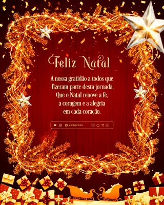 Feliz Natal 25 de Dezembro Social Media PSD Editável