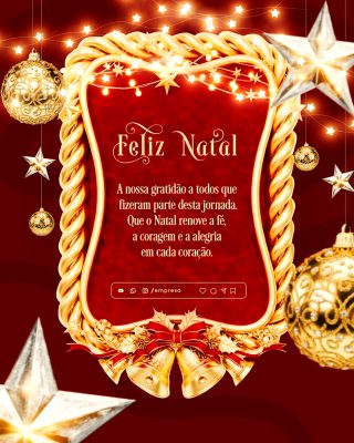Feliz Natal 25 de Dezembro Social Media PSD Editável