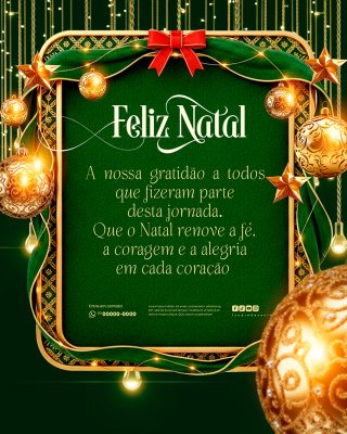 Feliz Natal 25 de Dezembro Social Media PSD Editável