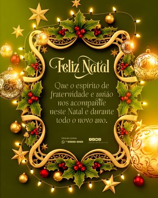 Feliz Natal 25 de Dezembro Social Media PSD Editável