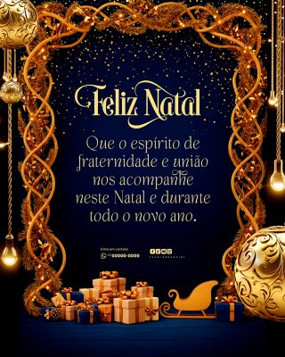 Feliz Natal 25 de Dezembro Social Media PSD Editável
