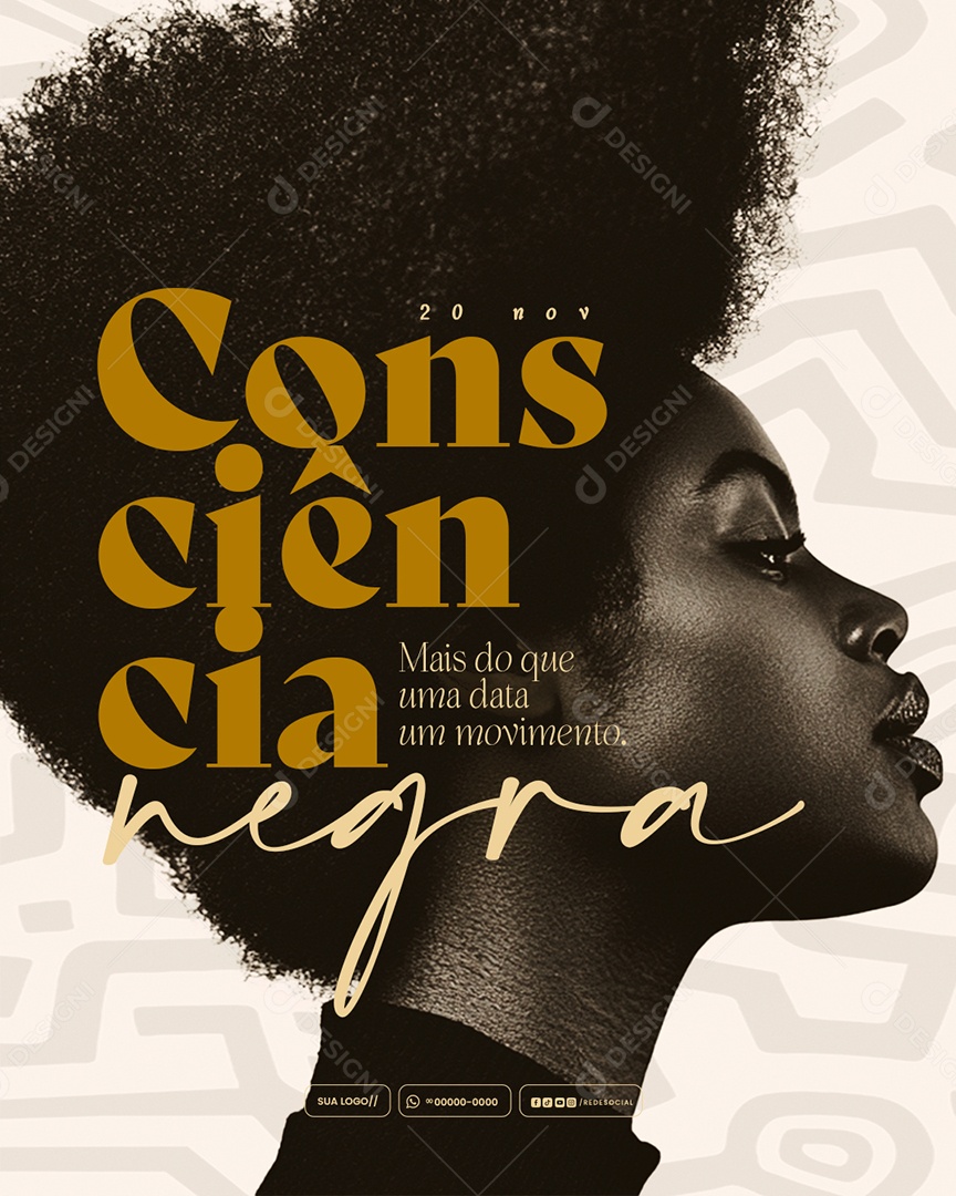 Dia da Consciência Negra 20 de Novembro Social Media PSD Editável
