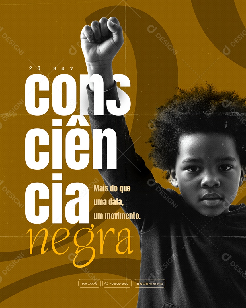 Dia da Consciência Negra 20 de Novembro Social Media PSD Editável