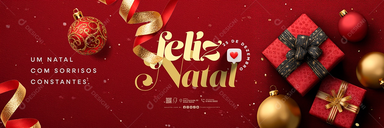 Carrossel Feliz Natal 25 de Dezembro Social Media PSD Editável