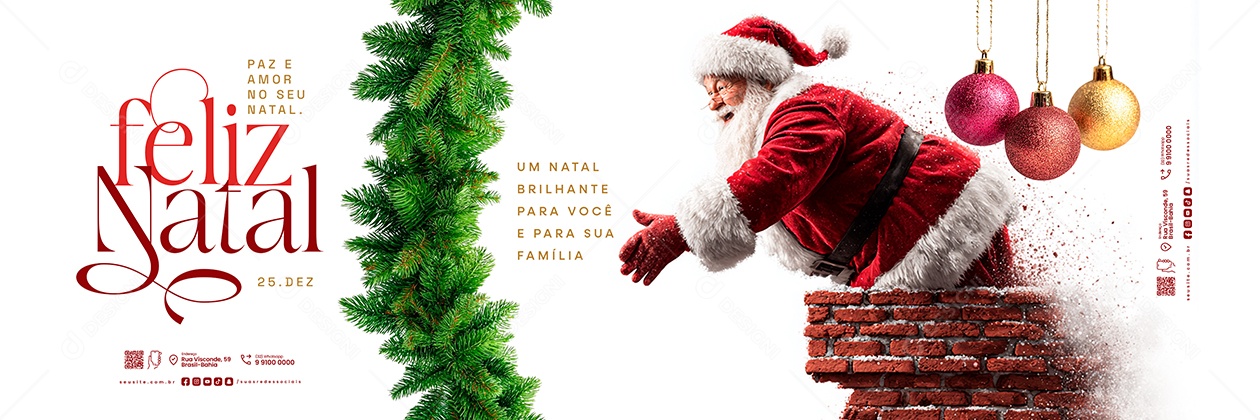 Carrossel Feliz Natal 25 de Dezembro Paz e Amor no Seu Natal Social Media PSD Editável