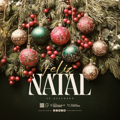 Feliz Natal 25 de Dezembro Social Media PSD Editável