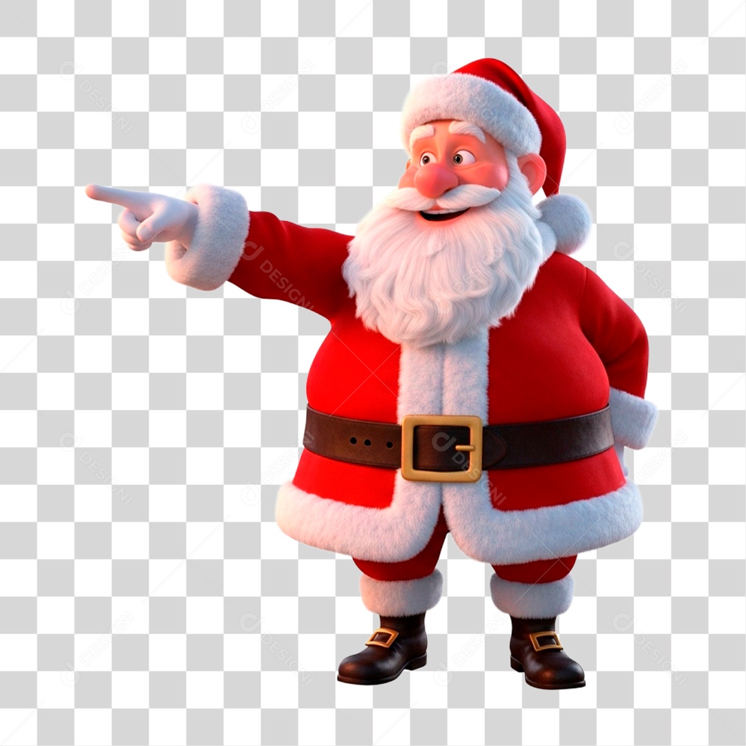Personagem 3D Papai Noel PNG Transparente