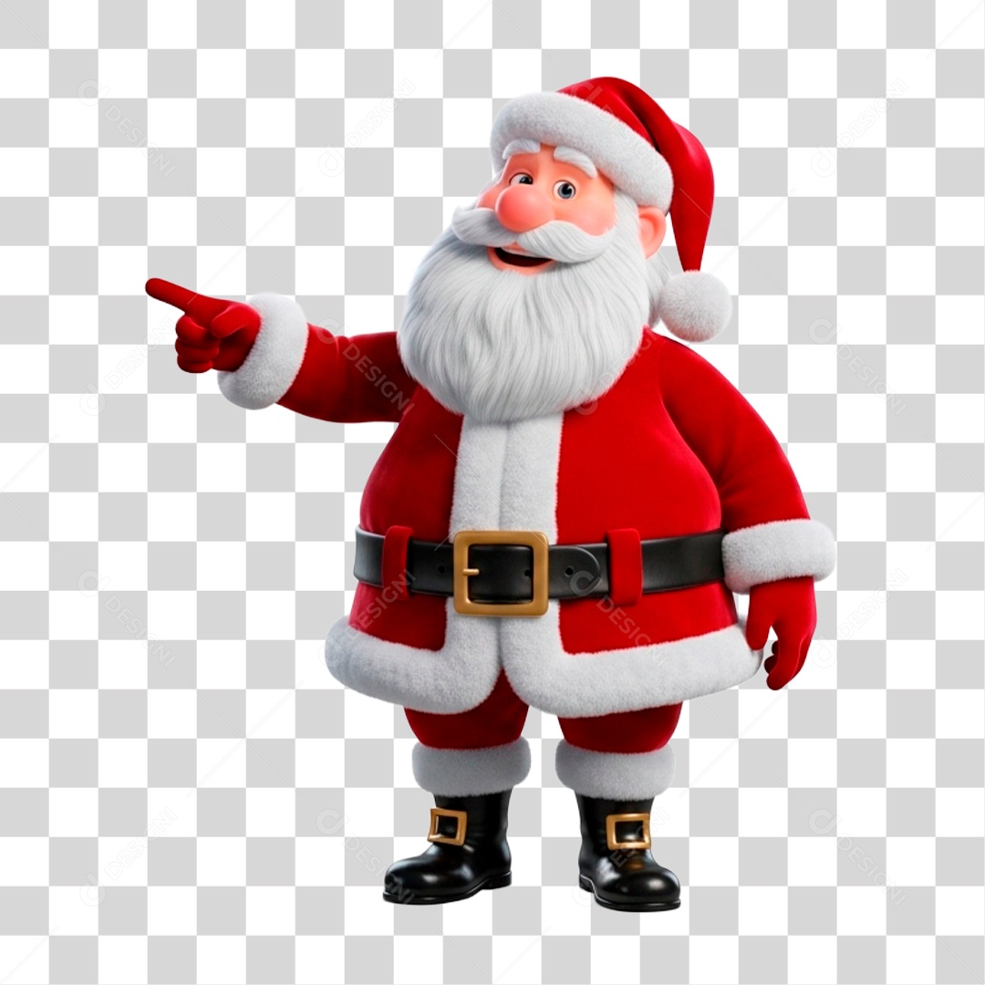 Personagem 3D Papai Noel PNG Transparente