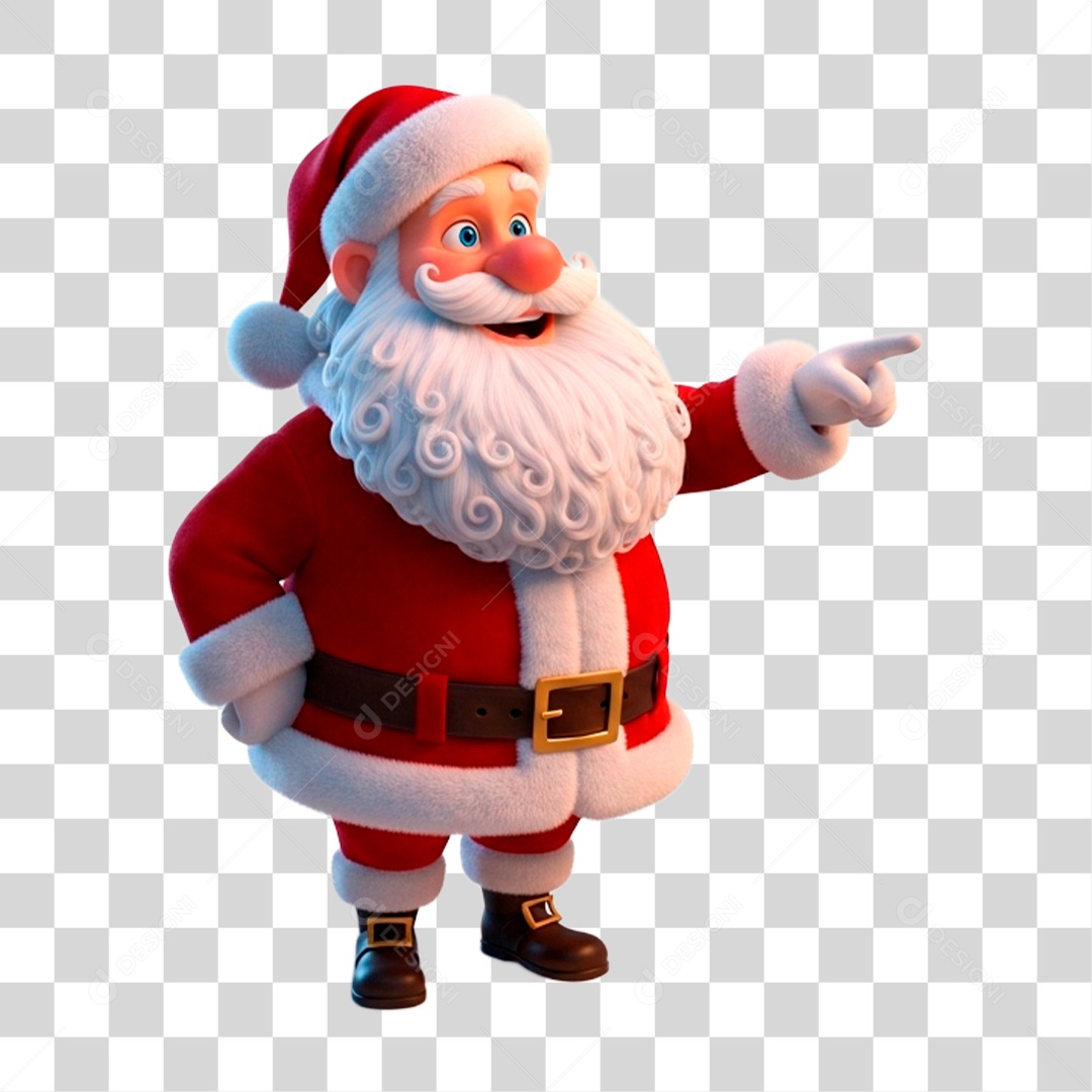 Personagem 3D Papai Noel PNG Transparente
