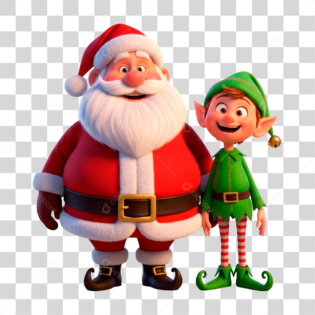 Personagem 3D Papai Noel PNG Transparente