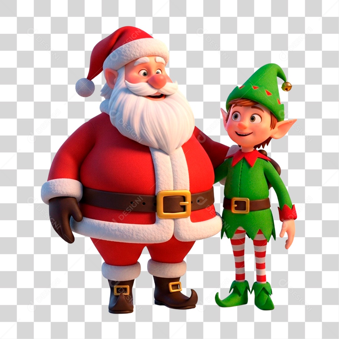 Personagem 3D Papai Noel PNG Transparente