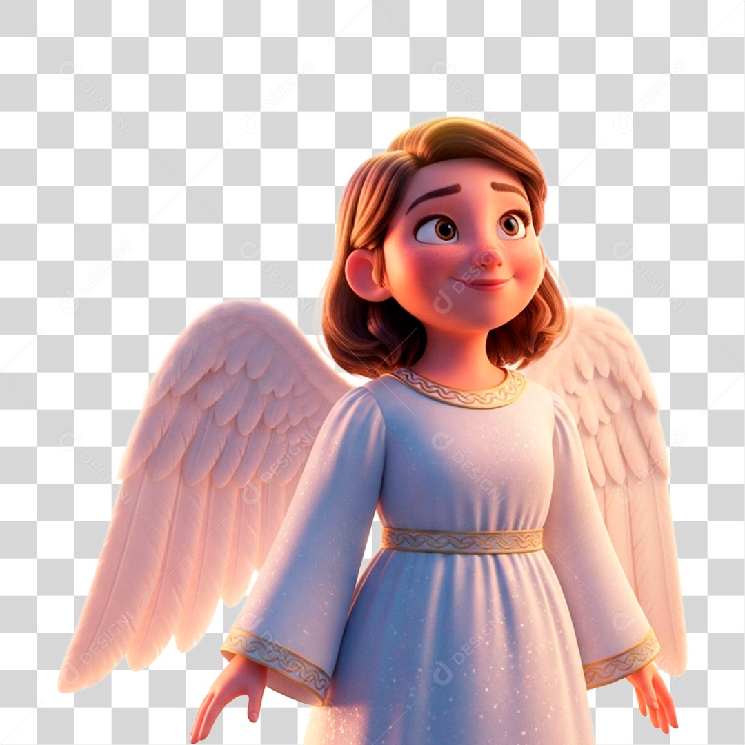Personagem 3D Anjo PNG Transparente