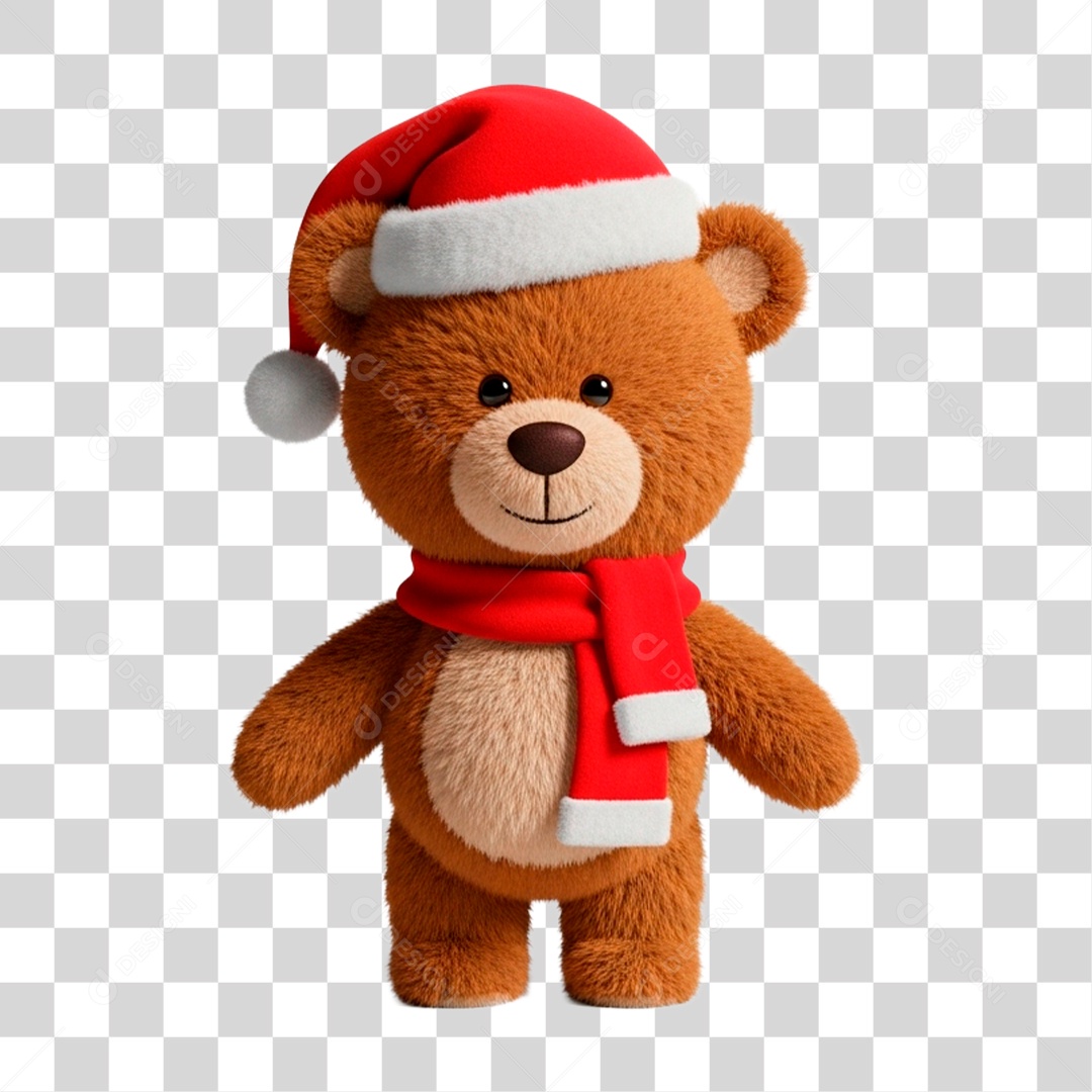 Urso de Pelúcia com Gorro PNG Transparente